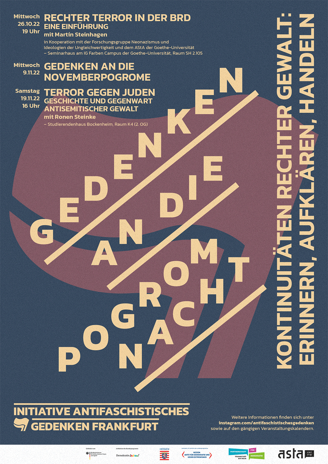 Initiative Antifaschistisches Gedenken Frankfurt Plakatdesigns
