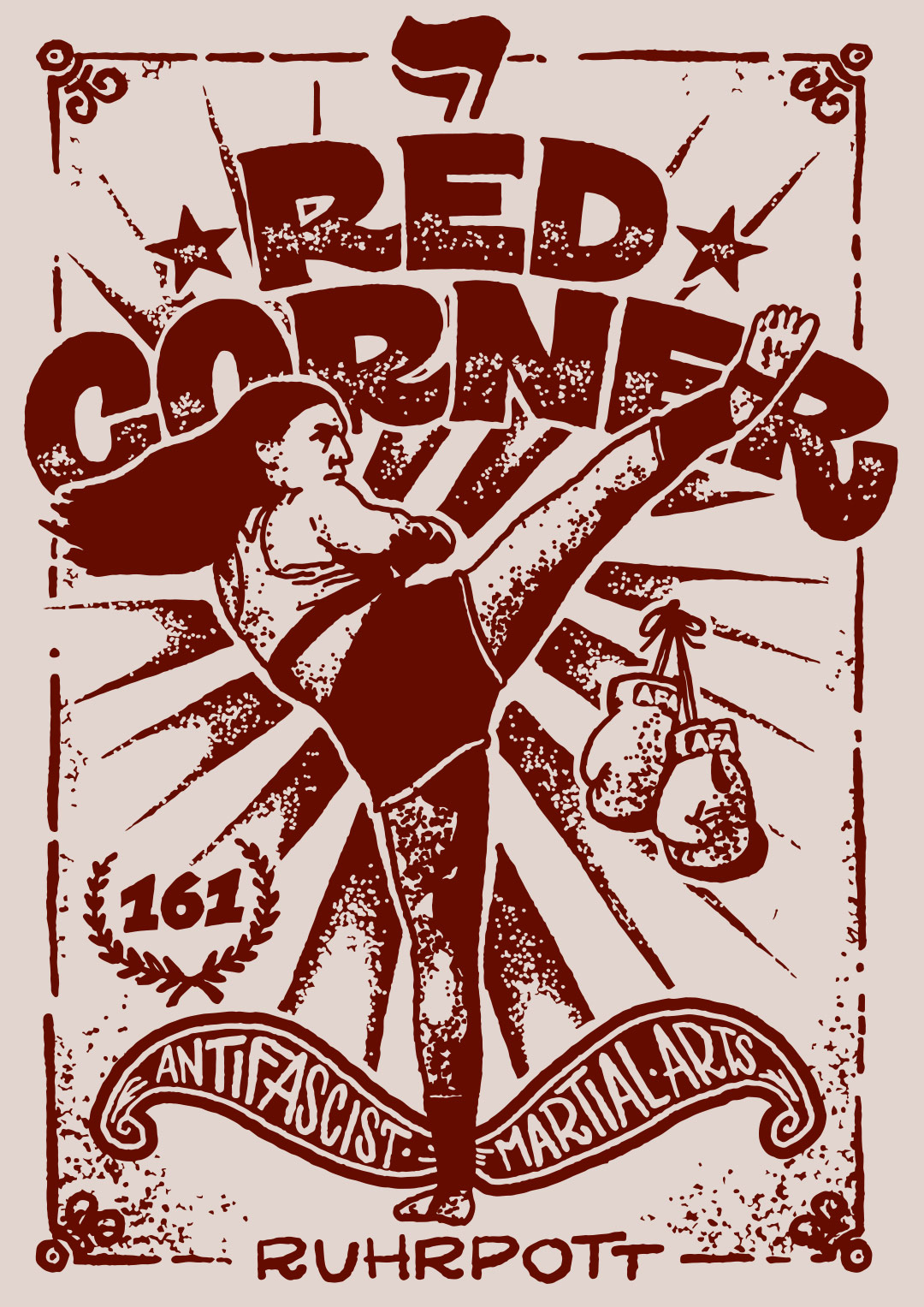 Red Corner Antifaschist Martial Arts Shirtdesign